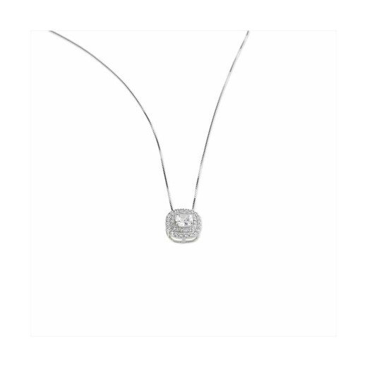 Collar Plata Sovrani 40+5cm J8612 Cuadrado Con Circonitas