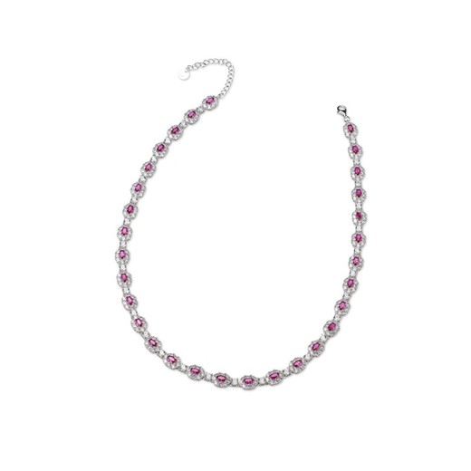 Collar Plata Sovrani 40+6cm J8114 Circonitas Bicolor Fucsia