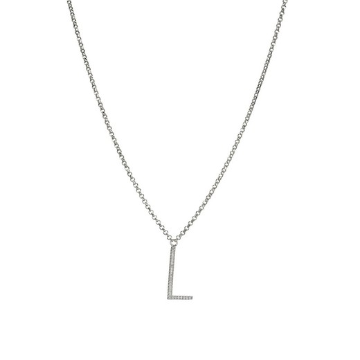 Collar Plata Sovrani 42+3cm J050L Letra L Con Circonitas