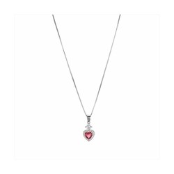 Collar Plata Sovrani 45cm J10248 Circonitas Corazón Rubí