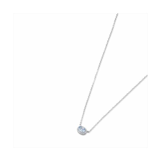 Collar Plata Sovrani 45cm J8360 Circonitas Cristal Aguamarina