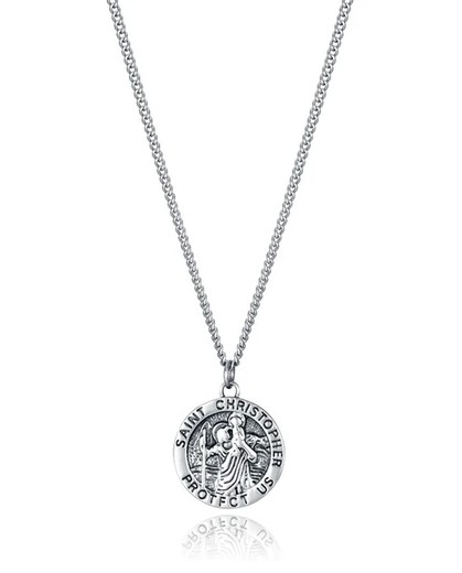 Collar Viceroy Acero 50+5cm Hombre 14214C01000 Colgante Saint Christopher