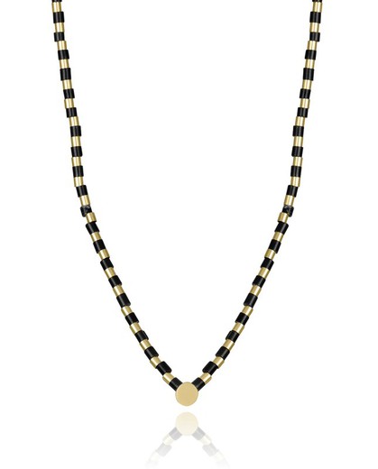 Collar Viceroy Acero Dorado 42+3cm Mujer 14191C01012 Piedras Negras