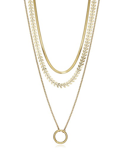 Collar Viceroy Mujer Dorado Triple Cadena Anilla 75309C01012