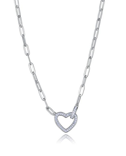 Collar Viceroy Plata 42+3cm Mujer 13230C000-30 Corazón Circonitas