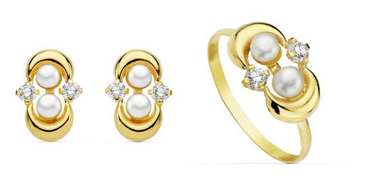 Σετ Κοινωνίας 18kts Gold Earrings Communion και 18kts Gold Ring Communion 20710