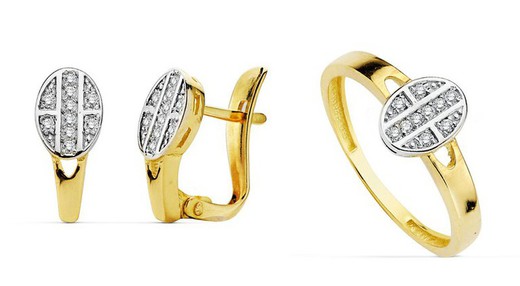 Κοινωνία Σετ 18kts Gold Earrings Communion και 18kts Gold Ring Communion 20714