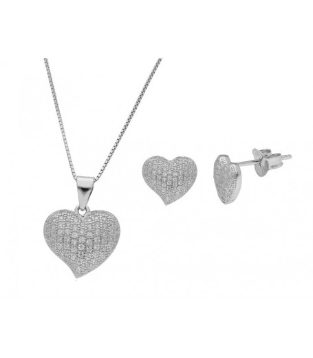 Conjunto Plata Liska Mujer LAD1189C Corazones Liska Crystals