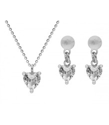 Conjunto Plata Liska Mujer LAD4742C Corazón Liska Crystals