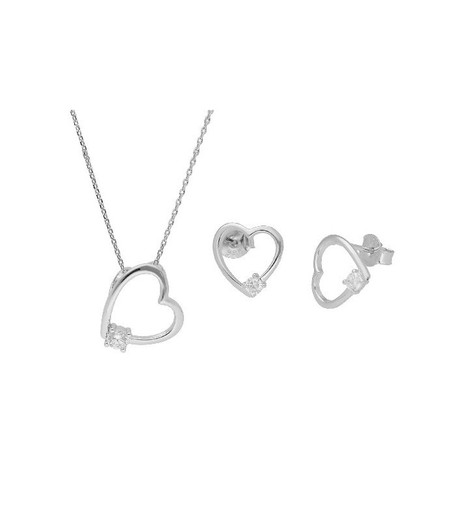 Conjunto Plata Liska Mujer LAD7052C Corazones Liska Crystals