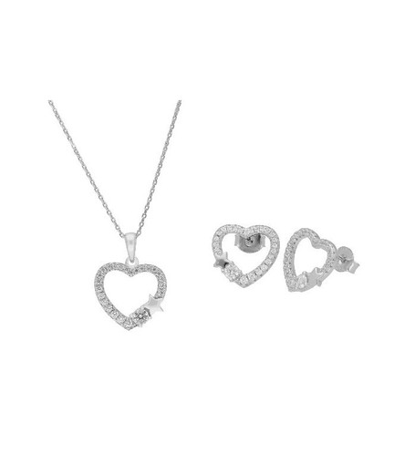 Conjunto Plata Liska Mujer LAD7056C Corazones Liska Crystals