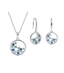 Conjunto Plata Liska Mujer LAD7271C Circonitas Azules Bicolor Verde