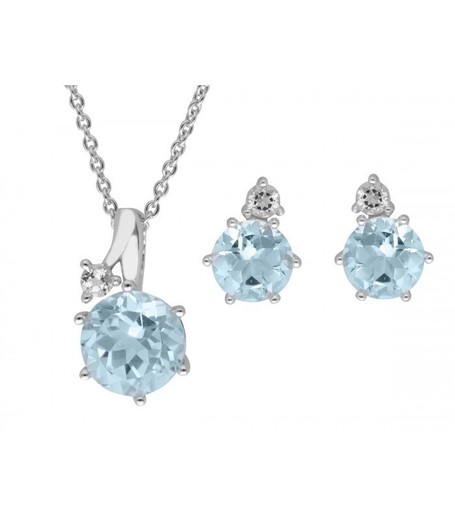 Conjunto Plata Liska Mujer LAD7317C Circonitas Azules