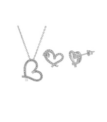 Conjunto Plata Liska Mujer LSW1506C Corazones Circonitas