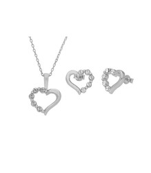 Conjunto Plata Liska Mujer LSW1507C Corazones Circonitas