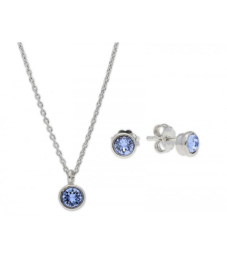 Conjunto Plata Liska Mujer LSW3166C-A Liska Crystal Azul