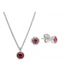 Conjunto Plata Liska Mujer LSW3166C-L Liska Crystal Rojo