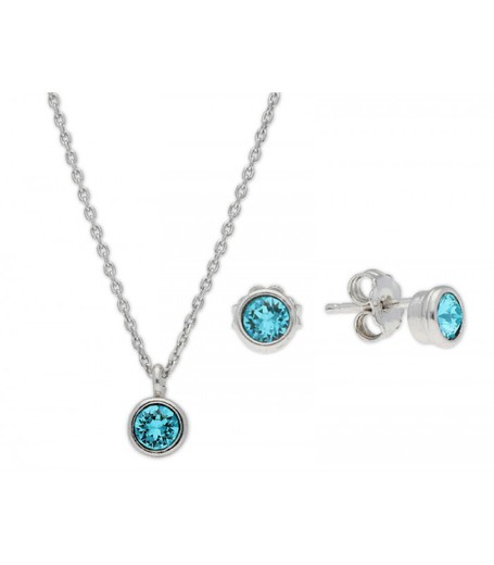 Conjunto Plata Liska Mujer LSW3166C-T Liska Crystal Turquesa