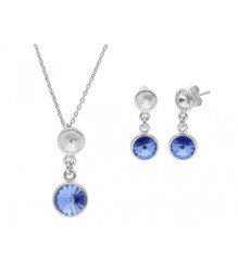 Conjunto Plata Liska Mujer LSW3228C-LS Liska Crystal Azul Bicolor Blanco