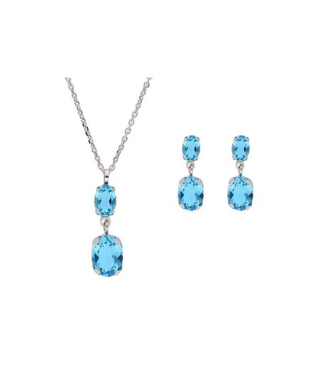 Conjunto Plata Liska Mujer LSW4373C-A Liska Crystals Turquesa