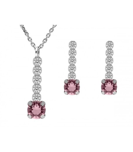 Conjunto Plata Liska Mujer LSW4399C-L Liska Crystals Rosa