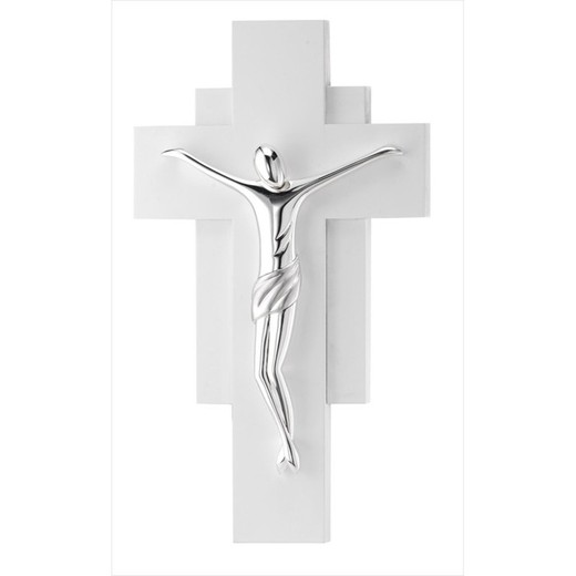 Crucifijo Cristo Madera Blanco R18006 22,5x40cm