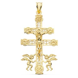 Caravaca Cross Gold 9kts 49x27mm 9K200204 Christ