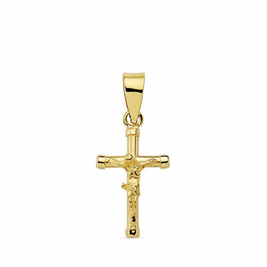 Croce di Cristo in oro 18 kts 14x9 mm liscia 16808