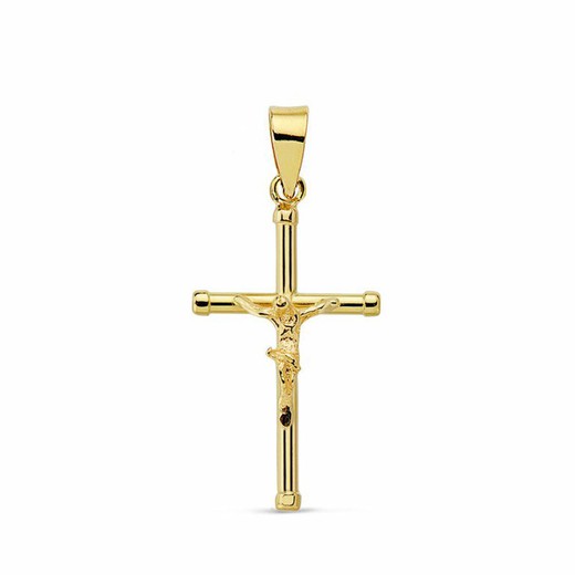 18kts Gold Christ Cross 21x13mm Tube 16809