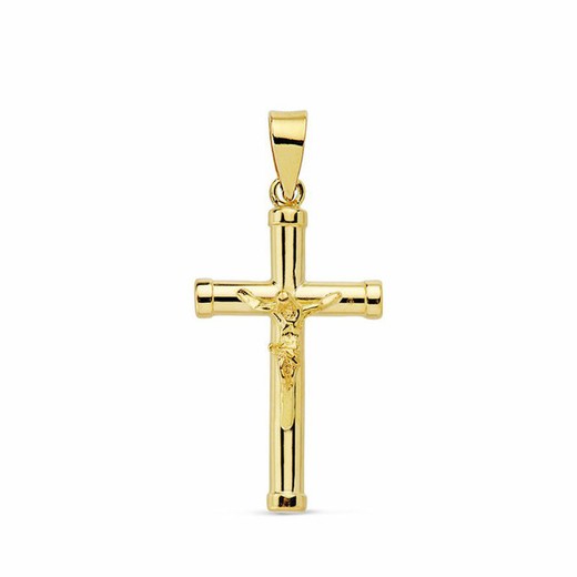 Croce di Cristo in oro 18 kts 21x13mm tubo 16813