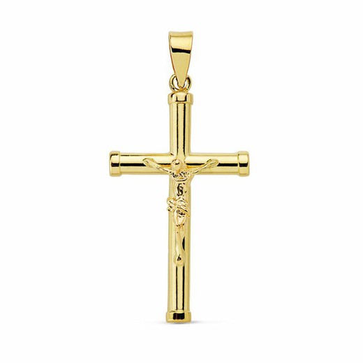 18kts Gold Christ Cross 25x15mm Tube 16814