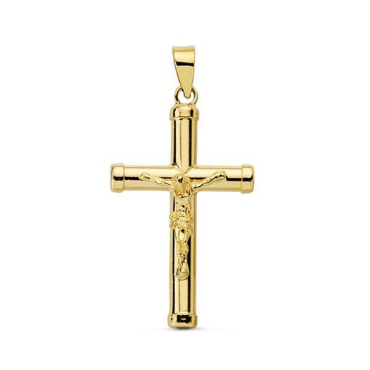 Krzyżyk 25x16mm Gładki Złoty 18kts 16743
