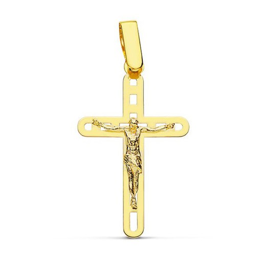 18kts Gold Christ Cross 26x16mm durchbrochen 16785