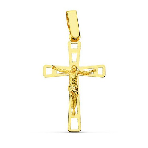 18kts Gold Christ Cross 26x16mm durchbrochen 16786