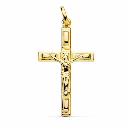 18-karatowego złota Christ Cross 28x17mm Hollow 16863