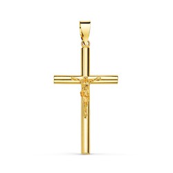 Croce di Cristo in oro 18 kt 29x17mm tubo 16815