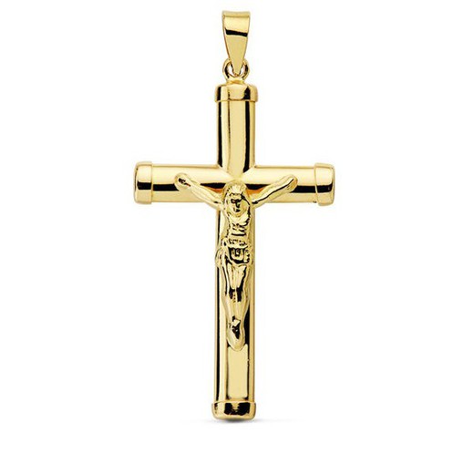18-karatowy złoty krzyż Chrystusowy 32x18mm owalny 16792