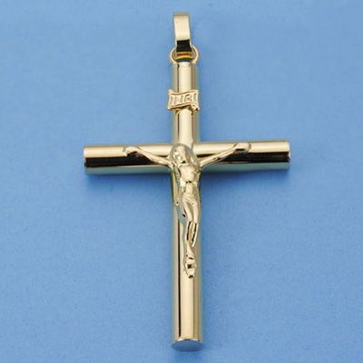 18kt wydrążony złoty krzyż Chrystusa 54x33mm 27000033