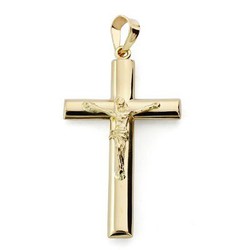 18kts Gold Christ Cross Oval 31x17mm 2046