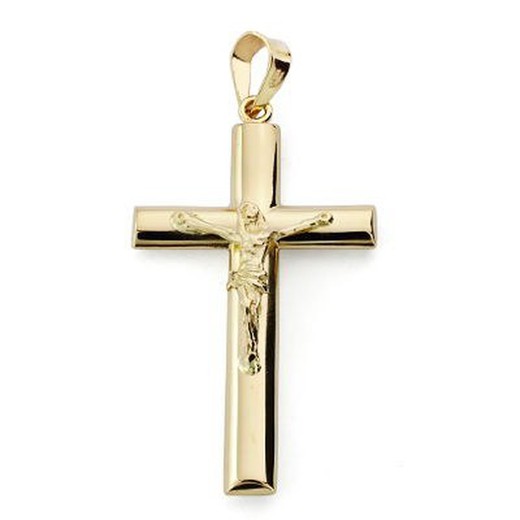 18-karatowy złoty krzyż Chrystusowy, owalny 31x17mm 2046