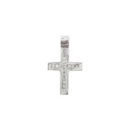 Croix de diamants en or blanc 18 carats 0,16 ct 20x12 mm 0301179