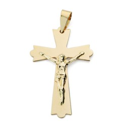 Croix en or 9 carats 25x16 mm 9K16579 Christ