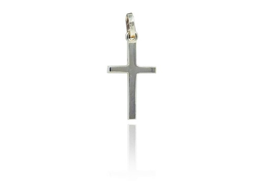 Cruz Plata Arior 2,4x1,5cm 1110133PU Crucifixión Latina Lisa