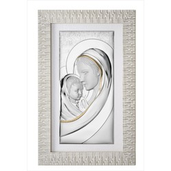 Cuadro Virgen Con Niño Plateada Bicolor Dorado EV5020/01A 70x46cm