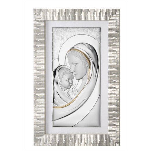 Cuadro Virgen Con Niño Plateada Bicolor Dorado EV5020/01A 70x46cm