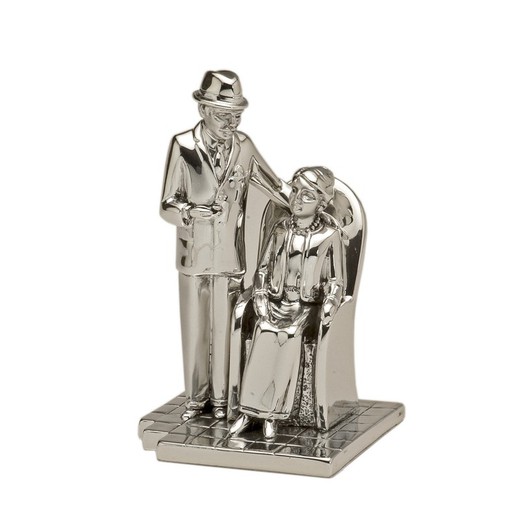 Figurine Décorative 14x9x8cm LU9016 Couple de Personnes Âgées