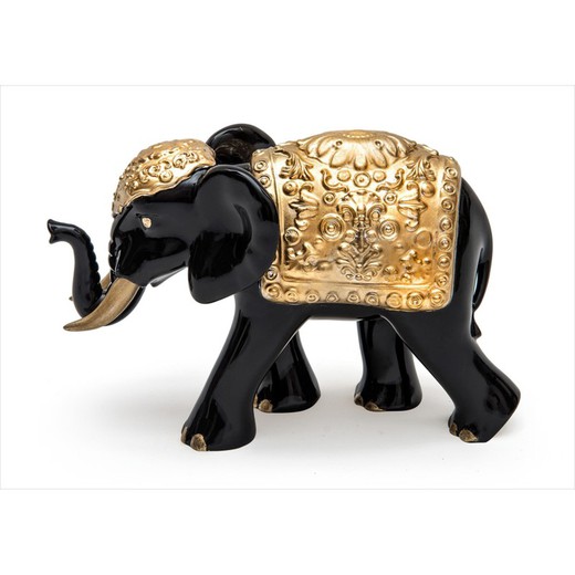 Figura Decorativa 27,50x20cm EL0252/2 Elefante Negro