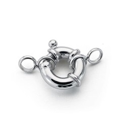 Apprêts de fermoir de gouvernail creux Or blanc 18 kt 10 mm 13277 Bébé