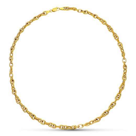 Collana girocollo in oro 18kt con maglie cave 43cm 26001127