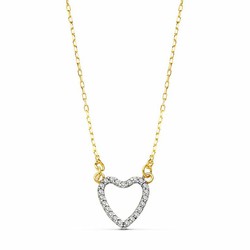 18kts 10x10mm Heart Choker. 42cm 16885